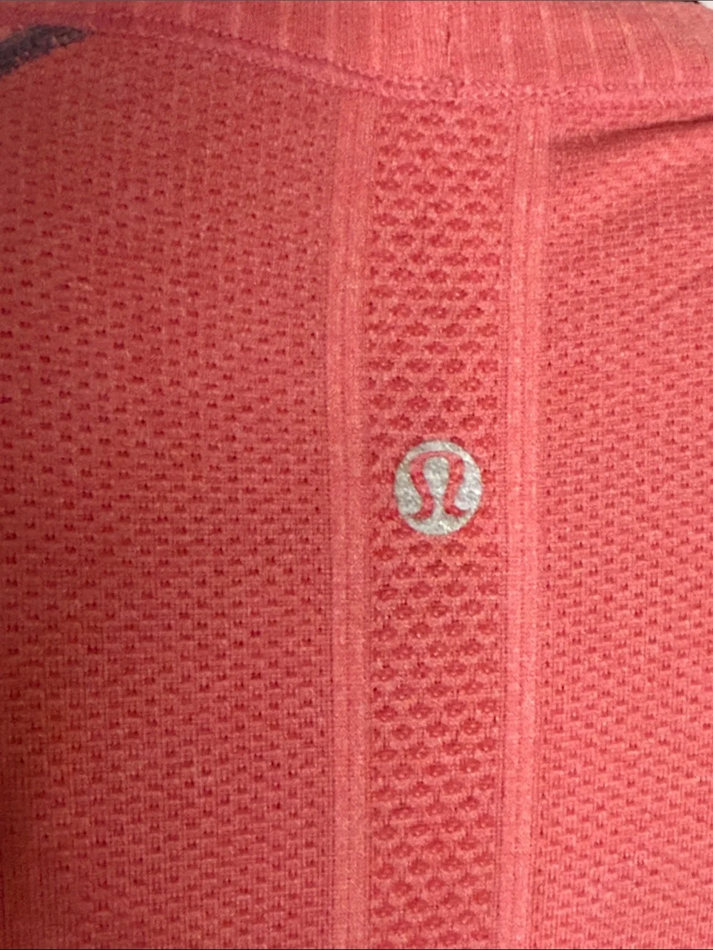 RARE CORAL/GREY LULULEMON SWIFTLY TECH LONG SLEEVE